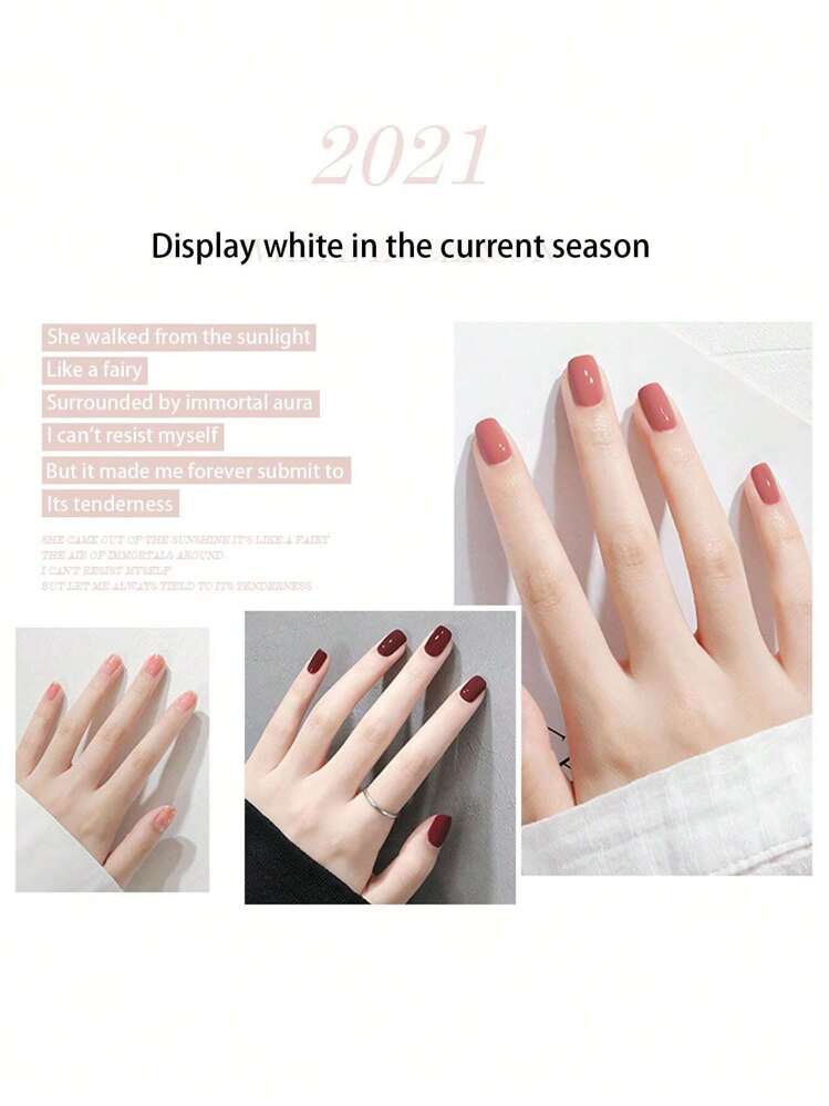 طلاء أظافر مائي 10مل، جاف بسرعة، طويل الأمد، قابل للتقشير، شفاف، خالي من الروائح، مناسب للطالبات وصالونات الأظافر، مثالي للنساء والفتيات - طلاء أظافر جديد للربيع والصيف والخريف والشتاء - عنابي اللون - مشاهدة 3