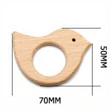 1pc Natural Unpainted Elmwood Crafts Animal Shaped Wooden Decorative Items & Toys - Beige - View 23