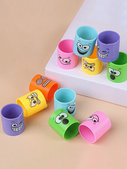 4/6/12/18/24/36/48pcs Funny Expression Mini Rainbow Rubber Bands (Random Colors And Styles)