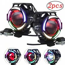 Faros Ojo Angel Motocicleta Colorida Led Faro 2pcs - Blanco - Ver 1