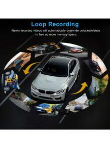 GMAIPOP 行車記錄儀正面和內部帶 32G SD 卡 3.16 英寸行車記錄儀 1080P 行車記錄儀 - 黑色 - 查看 4