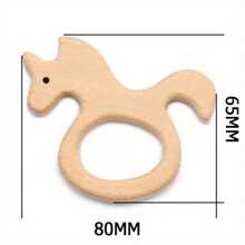 1pc Natural Unpainted Elmwood Crafts Animal Shaped Wooden Decorative Items & Toys - Beige - View 20