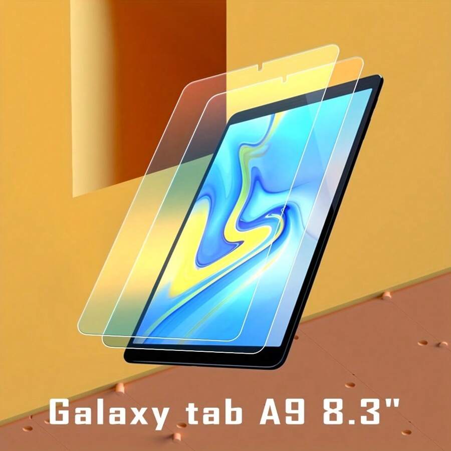 2入組、與三星Galaxy Tab A9 8.3英寸相容的鋼化玻璃屏幕保護貼，防水、防油、高清晰、易於安裝