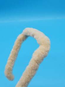 1pc Women's Multicolor Rabbit Fur Headband For Thinning Face & Hair, Suitable For Daily Use - Beige - View 6