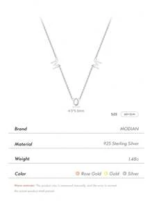 MODIAN 經典設計 925 純銀字母媽媽吊墜項鍊適合女士媽媽媽媽母親節生日聖誕節甜蜜禮物