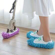 1pair Multifunctional Floor Dust Cleaning Mop Slippers, Slouchy Mop Shoes, Detachable And Washable Mop Head For Floor Cleaning - Multicolor - View 8
