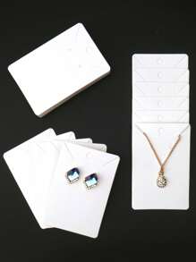 50 件耐用珠寶展示卡適用於項鍊、耳環存放 - 白色 - 查看 1