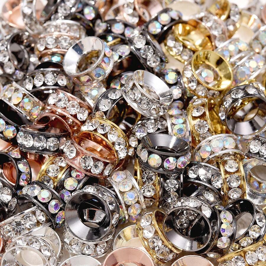 20 cái Đồng & Pha lê & Lớn Lỗ Hạt Spacer Hạt Bộ Đối với Làm đồ trang sức , Không giới tính - Nhiều màu - Xem 1