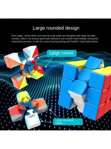 萬聖節/聖誕節禮物速度魔方益智遊戲,流暢減壓益智玩具,適合 2-10 歲兒童,有各種難度級別 - 杏色 - 查看 4