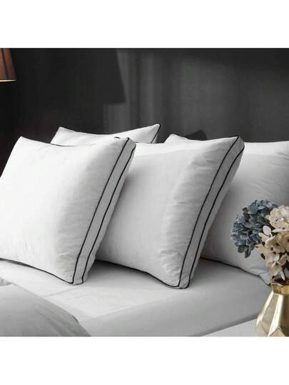 Bed Pillows Sleeping Premium Down Alternative Hotel Luxe Kussen Side Back Sleepers, Zachte Com Tafel Invisible Zipper Height Adjustment, Bedding, Inserts, Bed, Home view 6