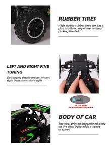 迷你高速越野遙控車帶漂流功能&防碰撞設計,橡膠大輪胎,完美適用於互動夏天度假