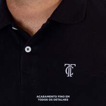 KIT 5 Camisas Polo Masculina - PREMIUM - Preto - Visão 5