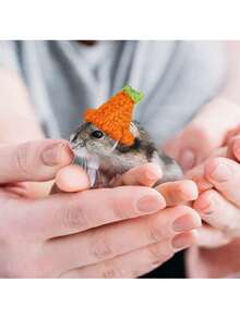 1pc Hand Knitted Hamster Mini Hat(random Color) - Multicolor - View 2