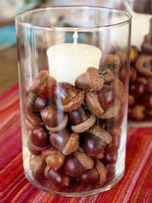 10 件人造橡子、栗子和堅果聖誕裝飾、感恩節和聖誕節餐桌裝飾