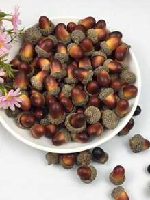 10 件人造橡子、栗子和堅果聖誕裝飾、感恩節和聖誕節餐桌裝飾