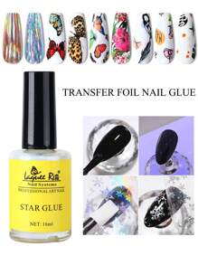 FULL BEAUTY 16毫升轉印箔膠甲油粘合貼紙箔片甲凝膠浸泡式uv印花凝膠亮光甲藝人icure凝膠指甲膠用於鑽石珍珠箔 - 白色 - 查看 2