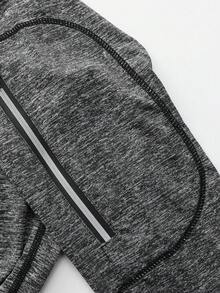 2件装黑色和灰色运动健身卫衣 男士速干吸湿长袖运动套头衫 健身服 - 黑色 - 查看 4