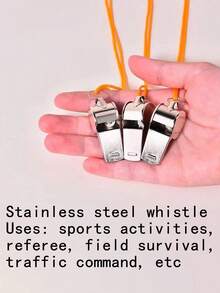 1 件不锈钢运动裁判口哨 - 銀色 - 查看 2