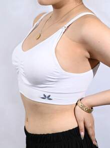 Brasier de Lactancia, Bra sin Varilla Sujetadores Cómodos Top Lactancias para Dormir, Para mujeres Embarazadas Sujetador sin Costuras, cómodo Tirantes Ajustables S/M y XXL/XXXL - Blanco - Ver 5