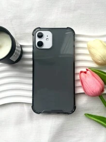 1 Stück Handyhülle mit Transparent Grau fallsicher TPU mit Vier Ecken Schutz, kompatibel zu iPhone - Grau - Übersicht 2