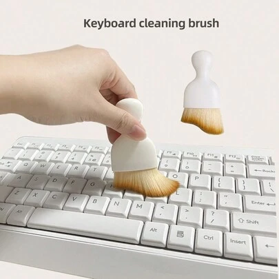 1pc White Keyboard Cleaning Brush, Small Soft Brush For Cracks & Dust, Car Interior, Desk Cleaning