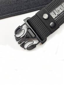 1pc Men's Blackhawk! Belt With Strong Hook & Loop Closure, Suitable For Outdoor Activities And Daily Wear - Black - View 4