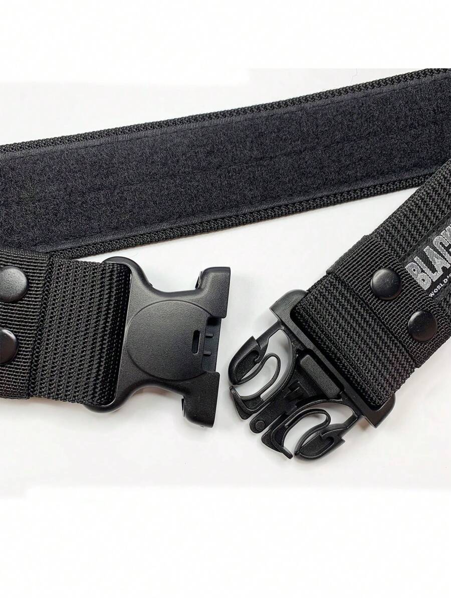 1pc Men's Blackhawk! Belt With Strong Hook & Loop Closure, Suitable For Outdoor Activities And Daily Wear - Black - View 1
