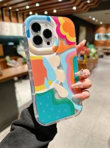 1入組幾何波紋紋理手機殼,適用於14plus/13promax/12/11/7g/7p/ix/xr/xs Max - 彩色 - 查看 2