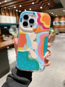 1入組幾何波紋紋理手機殼,適用於14plus/13promax/12/11/7g/7p/ix/xr/xs Max - 彩色 - 查看 1