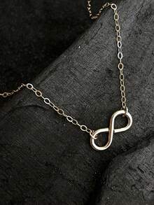 1 chiếc vòng cổ mặt trái tim và chữ, phụ kiện tối giản thường ngày - Vàng - Xem 4