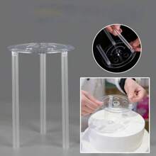 1 Pièce De Disques En Plexiglas Acrylique Transparent Extrudé Pour Cadres Photo, Supports De Disques À Gâteaux Ronds, Outils De Cuisson Artisanaux, Supports Multicouches, Supports D'espacement, Cadres À Dessert Avec Joint Pour Décoration De Pâtisserie De Cuisine