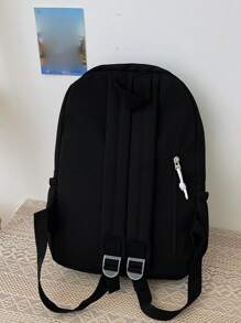 男士时尚经典星星图案背包，适合校园、日常生活、街头和户外活动 黑色背包 休闲背包 休闲背包 笔记本电脑背包 节日必备背包 冬季圣诞节旅行包 感恩节腰包 黑色包 旅行必备品 书包 露营 夏季返校 沙滩包 笔记本电脑包 运动生活 - 黑色 - 查看 5