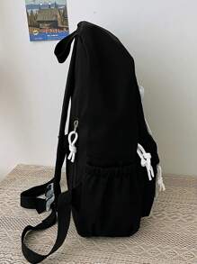 男士时尚经典星星图案背包，适合校园、日常生活、街头和户外活动 黑色背包 休闲背包 休闲背包 笔记本电脑背包 节日必备背包 冬季圣诞节旅行包 感恩节腰包 黑色包 旅行必备品 书包 露营 夏季返校 沙滩包 笔记本电脑包 运动生活 - 黑色 - 查看 4