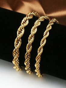 1件金色扭纹手镯，宽度4毫米/5毫米/6毫米，男女通用