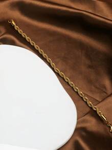 1件金色扭纹手镯，宽度4毫米/5毫米/6毫米，男女通用