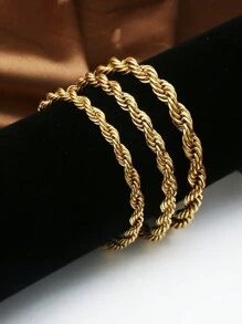 1件金色扭纹手镯，宽度4毫米/5毫米/6毫米，男女通用