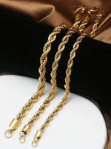 1件金色扭纹手镯，宽度4毫米/5毫米/6毫米，男女通用