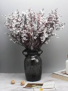 MEHELANY 1支迷你仿真满天星银色人造花束，逼真仿真婴儿呼吸花，适用于家居DIY婚礼花艺布置、厨房中心装饰、节日派对、圣诞节、情人节、万圣节装饰