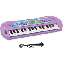 32 Keys Kids Keyboard Portable Electronic Musical Instrument Multi-Function Music Keyboard Piano for Kids (Purple) - Black - View 1