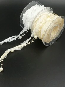 1 件 - 3 米人造珍珠链蕾丝丝带，带花边，适用于生日、婚礼、场景装饰和 DIY 工艺品（不含塑料线轴）、圣诞节情人节 - 黃色 - 查看 3