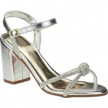 Women Heeled Sandals - 銀色 - 查看 2