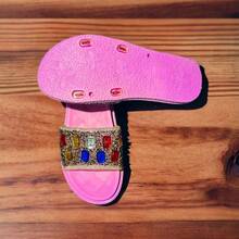Sandalias de mujer con brillos. Sandalias de uso domestico, playa, ducha o balneario. Sandalias antideslizantes. - Rosa - Ver 3