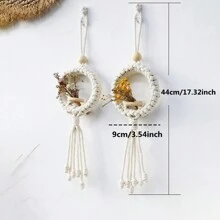 Đồng Màu Treo Tường Bohemian Vải Tua Rua Trang Trí Treo Trang Trí Trong Nhà Và Ngoài Trời - Màu be - Xem 3