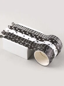 5pcs/Box Vintage Basic Washi Tape For Multi-Purpose Decorating Scrapbooking And Journaling Back To School - Multicolor - View 3