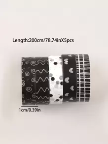 5pcs/Box Vintage Basic Washi Tape For Multi-Purpose Decorating Scrapbooking And Journaling Back To School - Multicolor - View 8