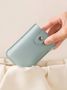 1PC Wallet Credit Card Holder, Slim Minimalist Front Pocket RFID Blocking PU Leather Card Wallet, Portable Solid Color Pocket Wallets With Button And Collapsible Slots For Women For Travel Storage Bag,Makeup Bag,Cosmetic Bag,Vacation Organizer,Large Capacity Makeup Organizer Makeup Case, For Lipstick, Brush, Skincare, Mobile Phone, Coin, Small Items, For Home,Gift,Vacation And Festival Halloween Christmas Multifunctional Use,Boho Vibes - Multicolor - View 3