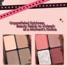 Xixi誘惑野性四色眼影盤:閃光和霧面眼影,是辣妹或甜美風必備品 - 藍色、綠色和自然色調,營造出誘人的眼妝 - #5 午夜派對 - 查看 5