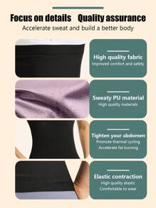 2025春夏新款运动女式吸汗塑身腰带，减肥腰部训练器，吸汗排汗，跑步，燃脂运动，瑜伽腹部控制，吸汗塑身腰带塑身瘦身衣，美容服腰部修剪器，打造完美身材（PU涂层）一体式健身房配件 - 粉色 - 查看 3