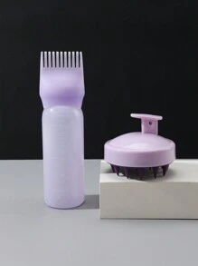 2 件，1 件染发剂涂抹刷瓶染发洗发水瓶油梳染发剂瓶涂抹器染发造型工具，和 1 件柔软硅胶按摩洗发刷，多色手动头部按摩器沐浴用头皮按摩器，发刷/发梳，美发工具，理发沙龙美发产品和配件，返回学校，旅行度假必需品，光滑后刷，吹风机，理发剪刀，圣诞节，理发店，美发，吹风机，卷发刷，美发设备，旅行必需品，发型，美发 - 彩色 - 查看 5