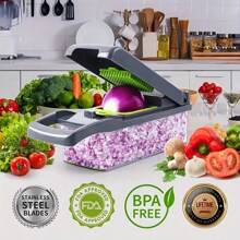 12/16 Peças/conjunto, Cortador De Legumes, Fatiador Multifuncional De Frutas, Ralador De Alimentos Com Alça, Cortador De Legumes, Cortador Com Recipiente, Picador De Cebola Com Múltiplas Lâminas Interchangeáveis, Ralador De Batata Doméstico, Utensílios De Cozinha, Gadgets De Cozinha